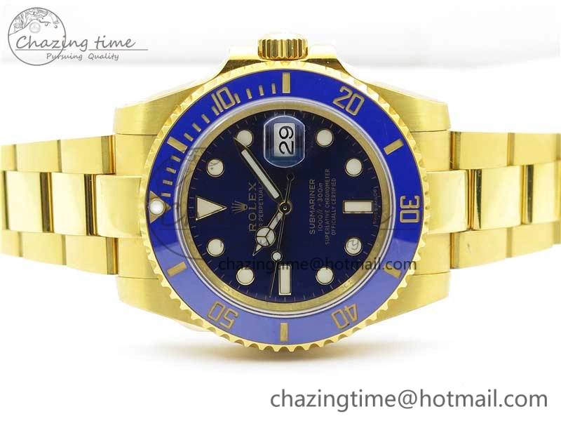 Submariner 116610 LB ROF Best Edition YG Wrapped Blue Dial on YG Wrapped Bracelet A2836