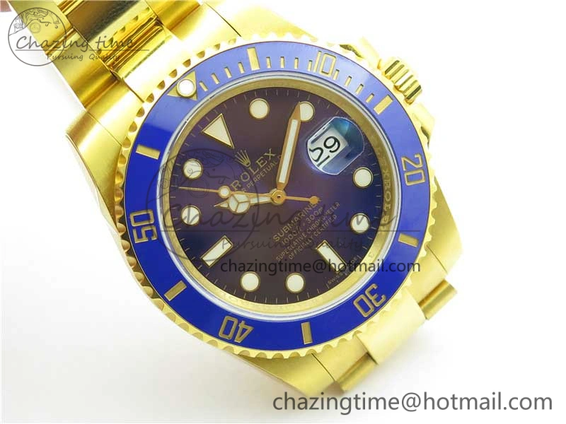 Submariner 116610 LB ROF Best Edition YG Wrapped Blue Dial on YG Wrapped Bracelet A2836