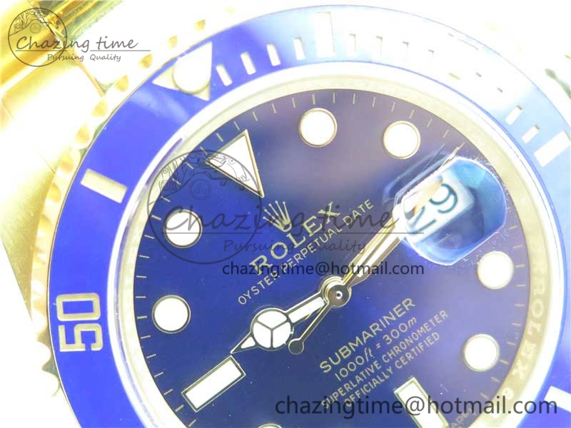 Submariner 116610 LB ROF Best Edition YG Wrapped Blue Dial on YG Wrapped Bracelet A2836