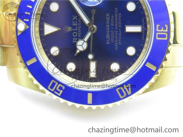 Submariner 116610 LB ROF Best Edition YG Wrapped Blue Dial on YG Wrapped Bracelet A2836