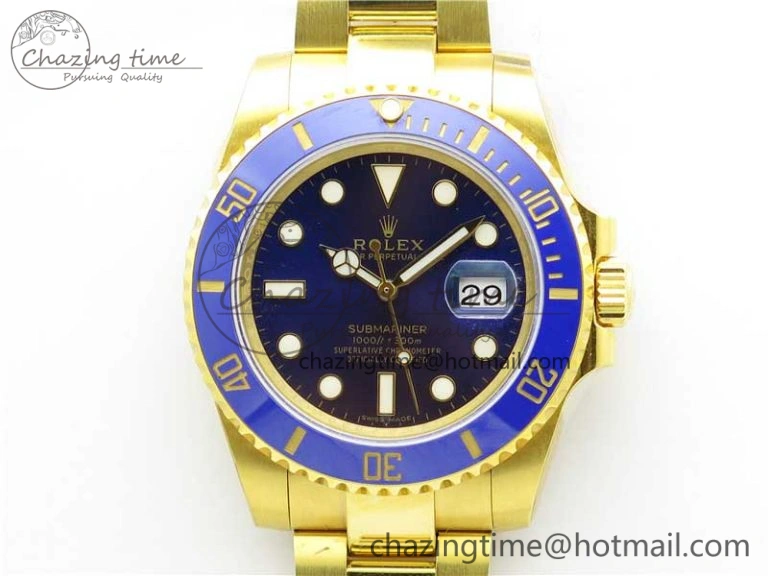 Submariner 116610 LB ROF Best Edition YG Wrapped Blue Dial on YG Wrapped Bracelet A2836