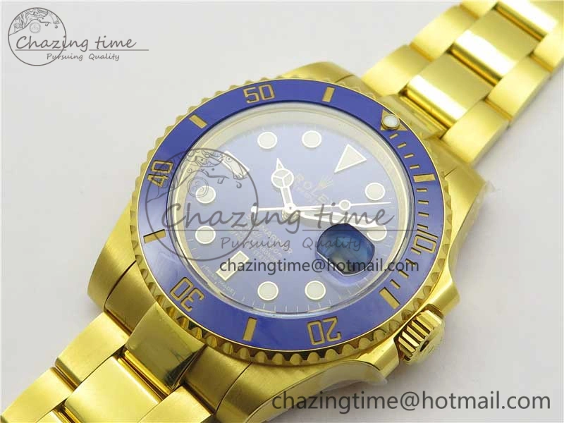 Submariner 116610 LB ROF Best Edition YG Wrapped Blue Dial on YG Wrapped Bracelet A2836