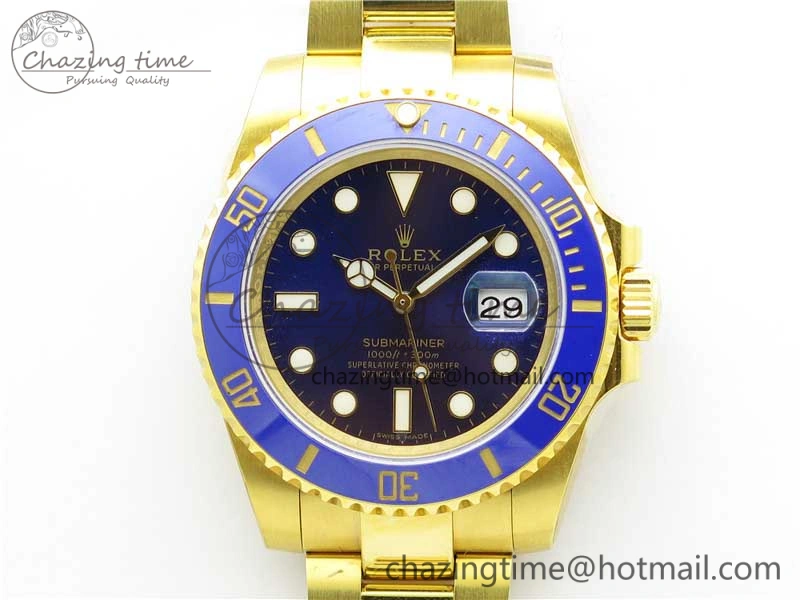 Submariner 116610 LB ROF Best Edition YG Wrapped Blue Dial on YG Wrapped Bracelet A2836