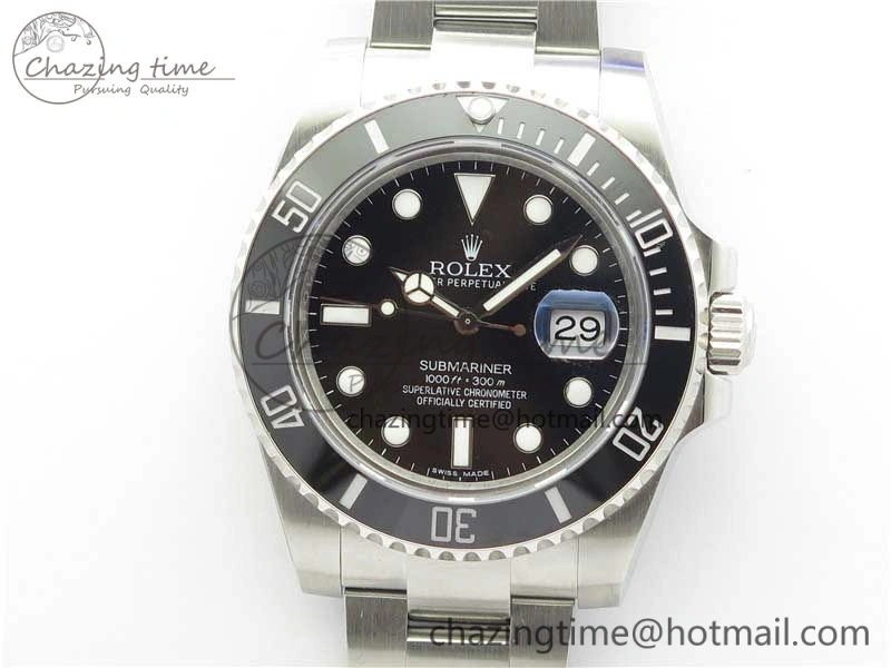 Submariner 116610 LN Black Ceramic 316L Bp Maker 1:1 Best Edition Black Dial on SS Bracelet SA3135 V2