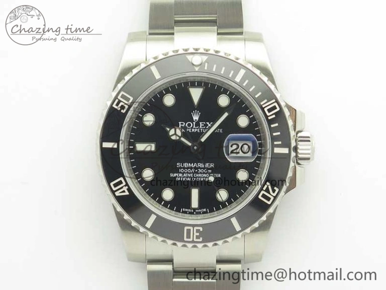Submariner 116610 LN Black Ceramic DJF 1:1 Best Edition on SS Bracelet SA3135 ( Free R Cover)