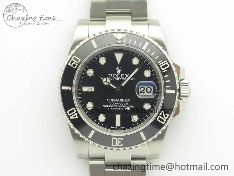 Submariner 116610 LN Black Ceramic DJF 1:1 Best Edition on SS Bracelet SA3135 ( Free R Cover)