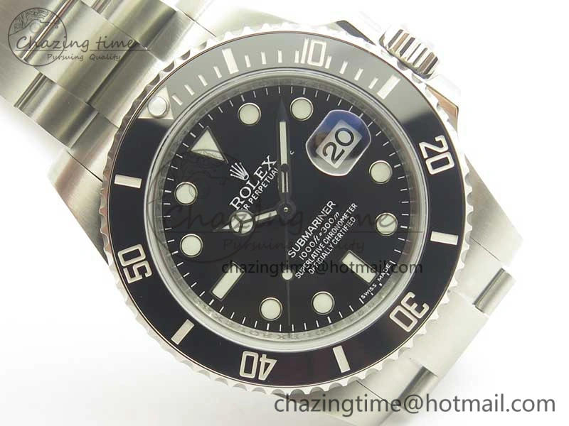 Submariner 116610 LN Black Ceramic DJF 1:1 Best Edition on SS Bracelet SA3135 ( Free R Cover)