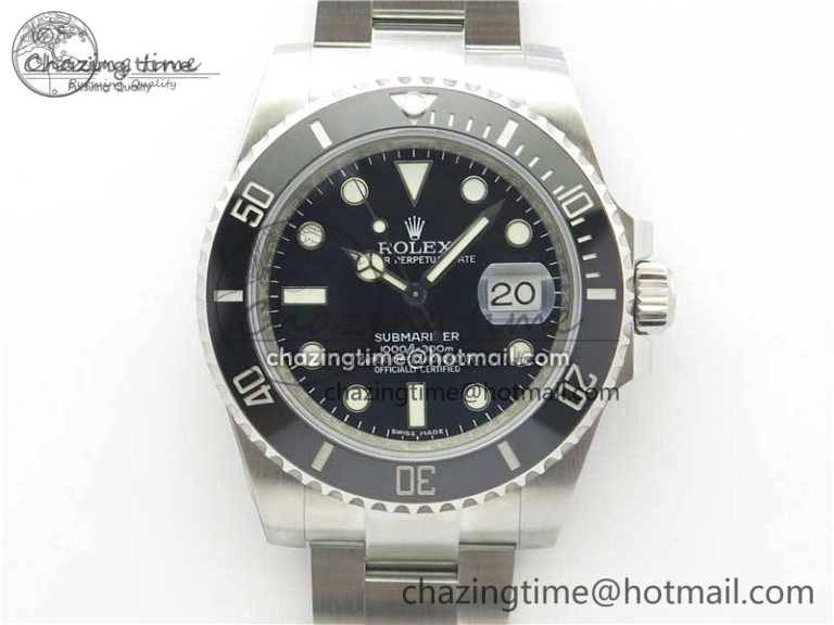 Submariner 116610 LN Black Ceramic Noob 1:1 Best Edition 904L SS Case and Bracelet A2836 V10
