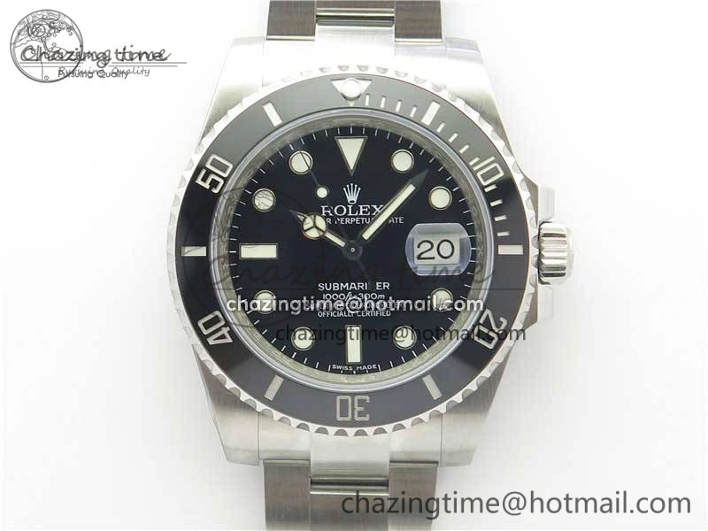 Submariner 116610 LN Black Ceramic Noob 1:1 Best Edition 904L SS Case and Bracelet A2836 V10