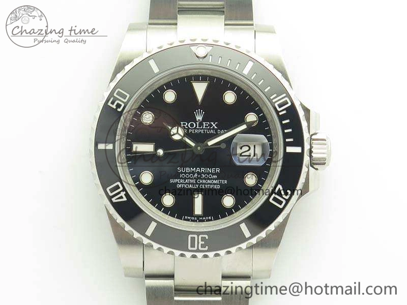 Submariner 116610 LN Black Ceramic V8s Noob Best Edition On SS Bracelet A2836