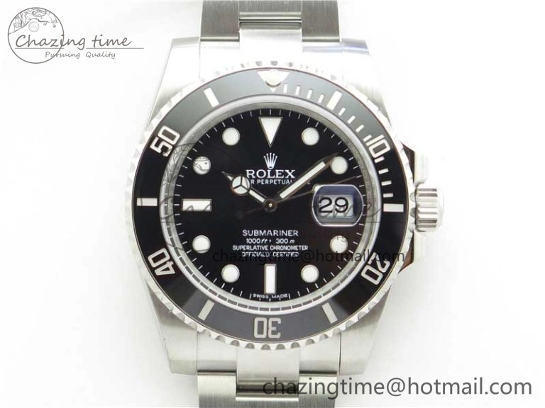 Submariner 116610 LN Black Ceramic ZRF 1:1 Best Edition on SS Bracelet VR3135 (CF Bezel)