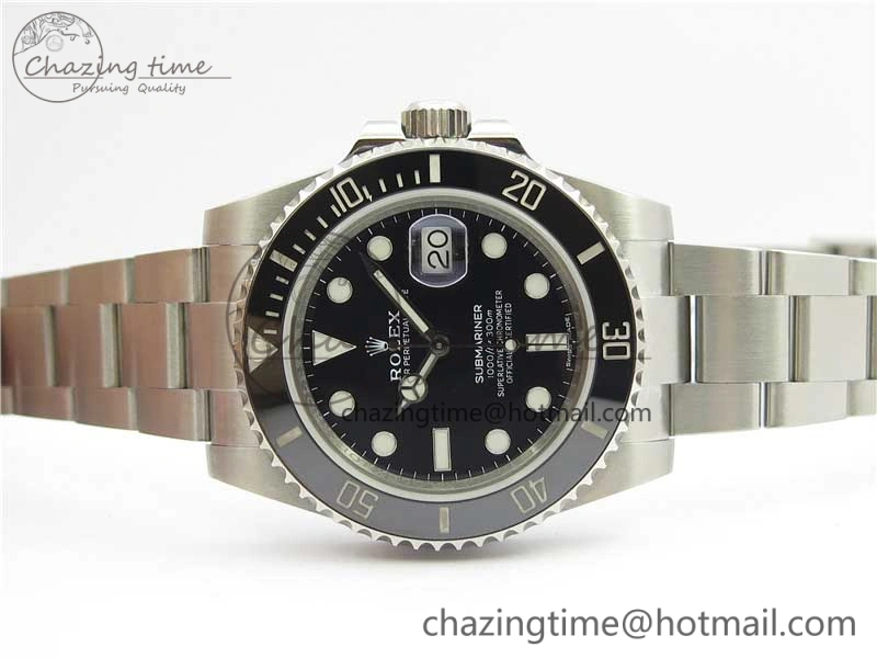 Submariner 116610 LN Black Ceramic ZZF 904L 1:1 Best Edition on SS Bracelet A2836