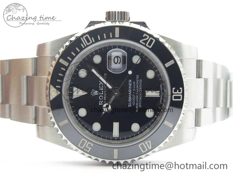 Submariner 116610 LN Black Ceramic ZZF 904L 1:1 Best Edition on SS Bracelet SA3135 V2