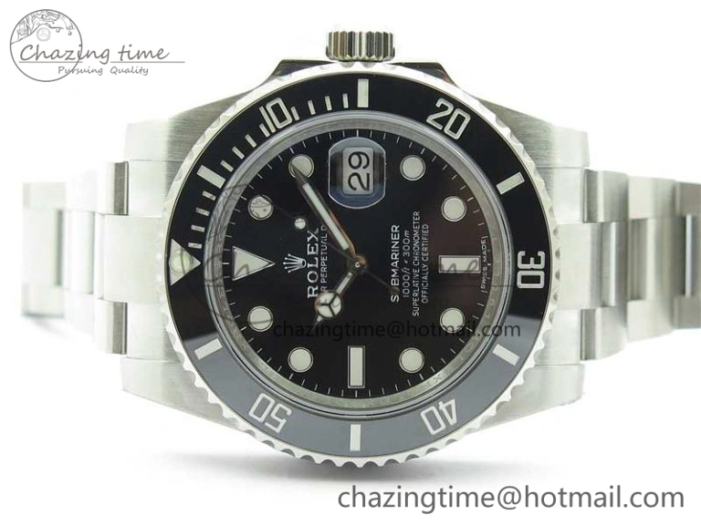 Submariner 116610 LN Black Ceramic ZZF 904L 1:1 Best Edition on SS Bracelet VR3135 V3