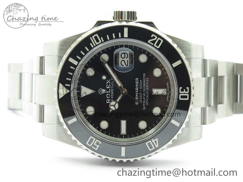 Submariner 116610 LN Black Ceramic ZZF 904L 1:1 Best Edition on SS Bracelet VR3135 V3