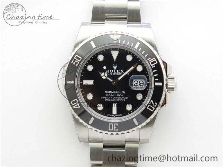 Submariner 116610 LN Black Ceramic ZZF 904L 1:1 Best Edition on SS Bracelet VR3135 V3