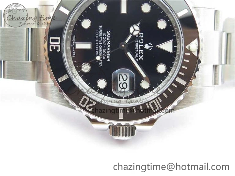 Submariner 116610 LN Black Ceramic ZZF 904L 1:1 Best Edition on SS Bracelet VR3135 V3