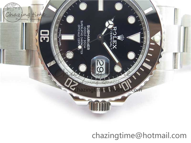 Submariner 116610 LN Black Ceramic ZZF 904L 1:1 Best Edition on SS Bracelet VR3135 V3