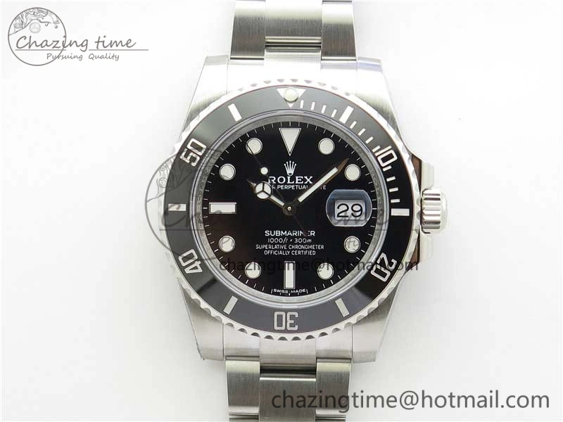 Submariner 116610 LN Black Ceramic ZZF 904L 1:1 Best Edition on SS Bracelet VR3135 V3