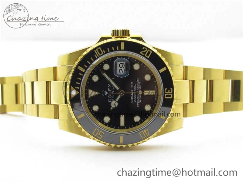Submariner 116610 LN ROF Best Edition YG Wrapped Black Dial on YG Wrapped Bracelet A2836