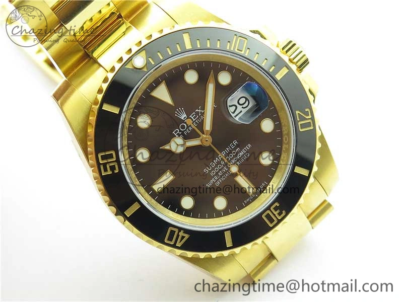 Submariner 116610 LN ROF Best Edition YG Wrapped Black Dial on YG Wrapped Bracelet A2836