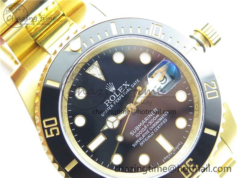 Submariner 116610 LN ROF Best Edition YG Wrapped Black Dial on YG Wrapped Bracelet A2836