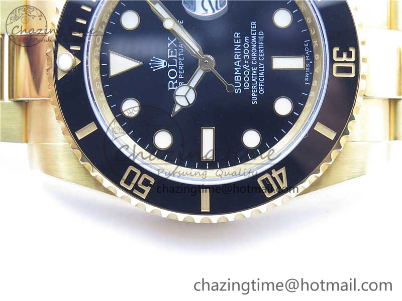 Submariner 116610 LN ROF Best Edition YG Wrapped Black Dial on YG Wrapped Bracelet A2836
