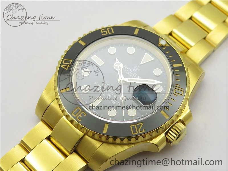 Submariner 116610 LN ROF Best Edition YG Wrapped Black Dial on YG Wrapped Bracelet A2836