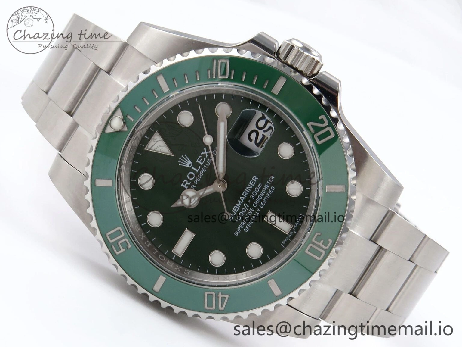 Submariner 116610 LV 40mm RF 1:1 Best Edition Green Ceramic on SS 904L Bracelet Steel VR3135