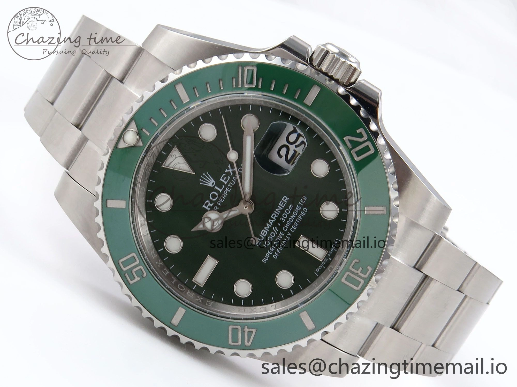 Submariner 116610 LV 40mm RF 1:1 Best Edition Green Ceramic on SS 904L Bracelet Steel VR3135