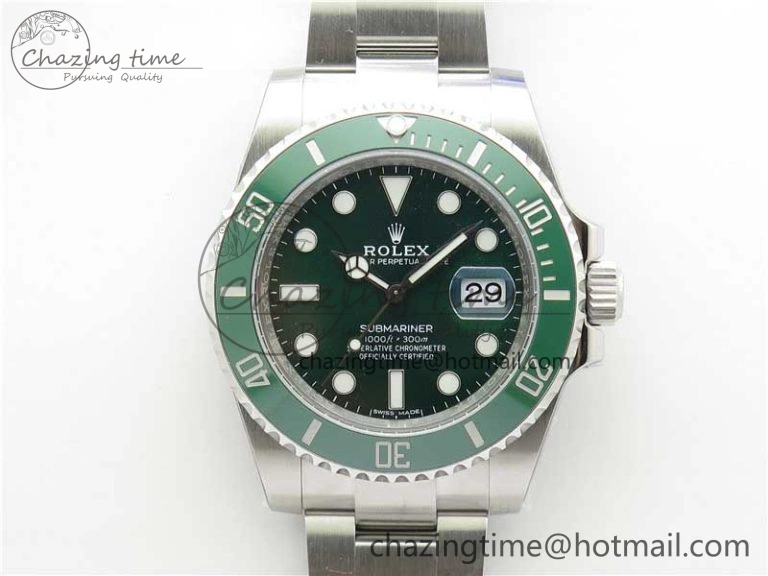 Submariner 116610 LV Green Ceramic 904L Steel V6F 1:1 Best Edition VS3135 V2 (Free Rubber B)