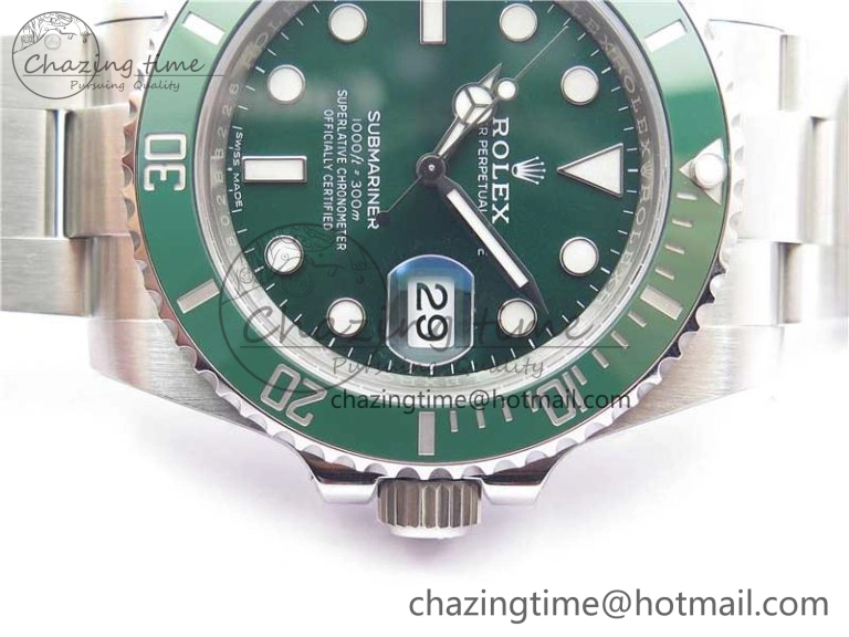 Submariner 116610 LV Green Ceramic 904L Steel V6F 1:1 Best Edition VS3135 V2 (Free Rubber B)