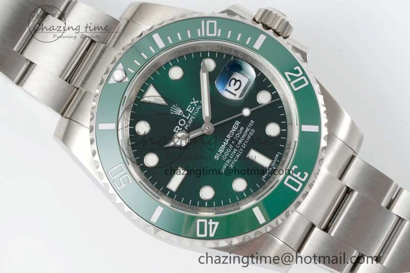 Submariner 116610 LV Green Ceramic APSF 1:1 Best Edition on SS Bracelet VR3135