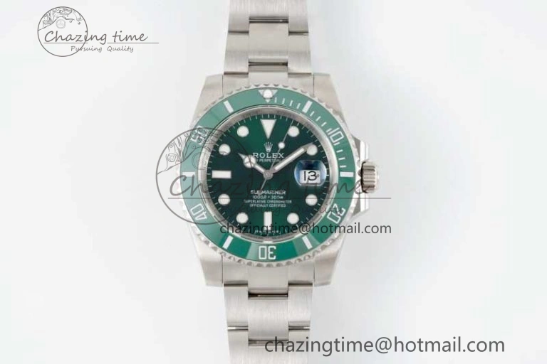 Submariner 116610 LV Green Ceramic APSF 1:1 Best Edition on SS Bracelet VR3135