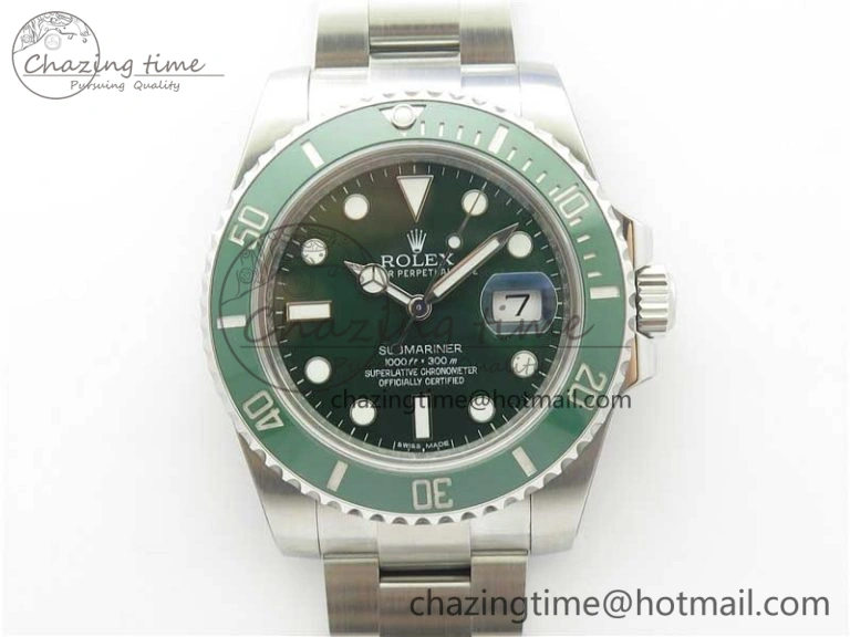 Submariner 116610 LV Green Ceramic ARF 1:1 Best Edition 904L SS Case and Bracelet A2824 V3