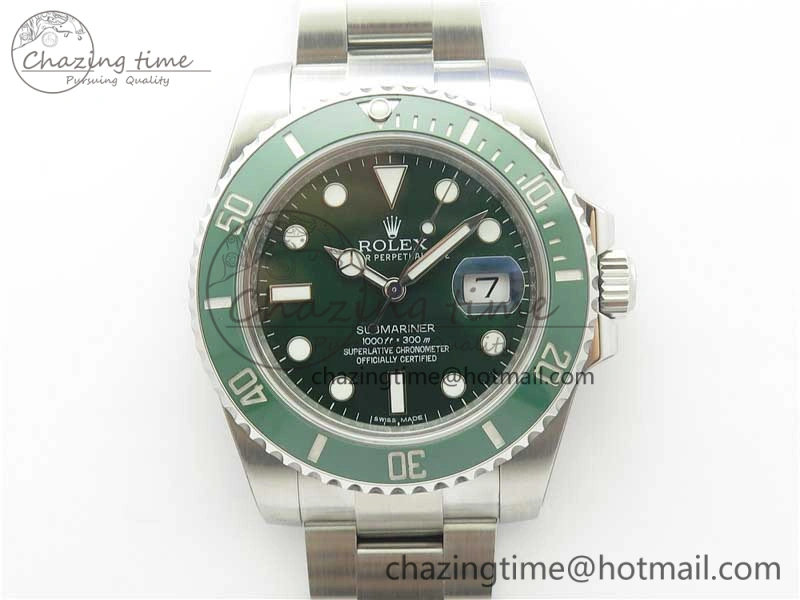 Submariner 116610 LV Green Ceramic ARF 1:1 Best Edition 904L SS Case and Bracelet A2824 V3