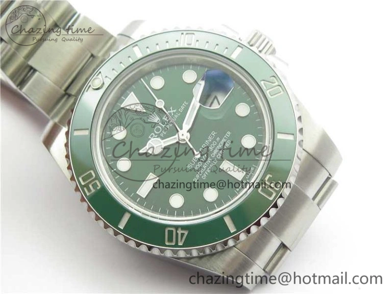 Submariner 116610 LV Green Ceramic ARF 1:1 Best Edition 904L SS Case and Bracelet A2824 V3