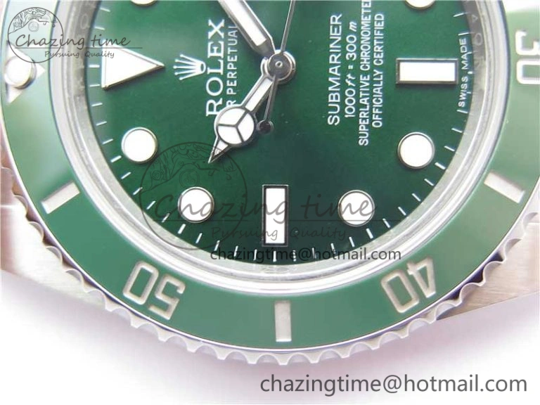 Submariner 116610 LV Green Ceramic ARF 1:1 Best Edition 904L SS Case and Bracelet A2824 V3
