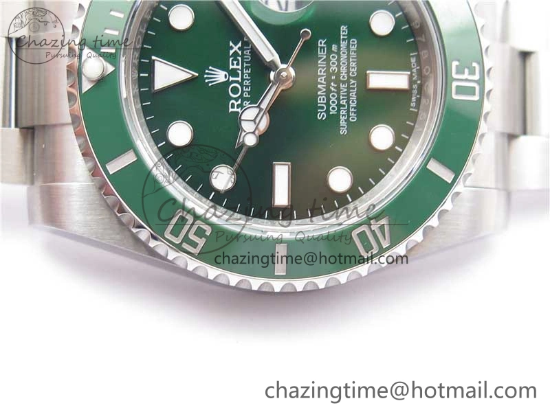 Submariner 116610 LV Green Ceramic ARF 1:1 Best Edition 904L SS Case and Bracelet A2824 V4