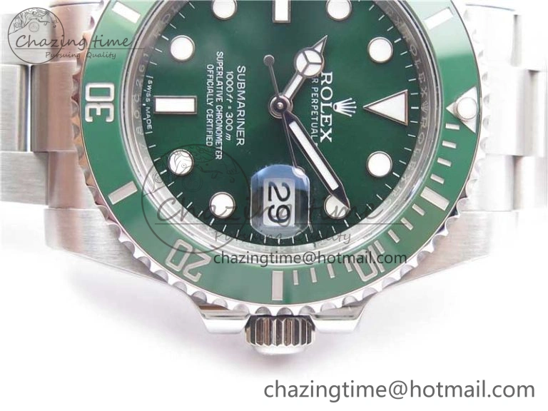 Submariner 116610 LV Green Ceramic ARF 1:1 Best Edition 904L SS Case and Bracelet A2824 V4