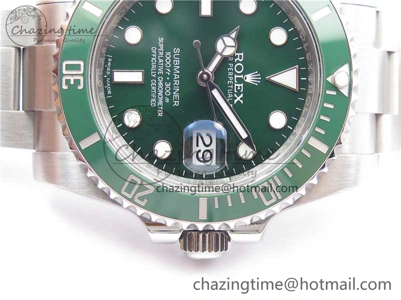 Submariner 116610 LV Green Ceramic ARF 1:1 Best Edition 904L SS Case and Bracelet A2824 V4