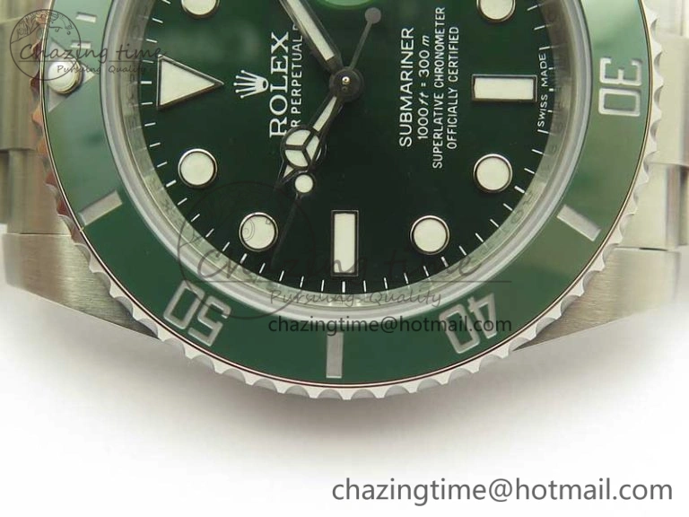 Submariner 116610 LV Green Ceramic DJF 1:1 Best Edition 904L SS Case And Bracelet SA3135