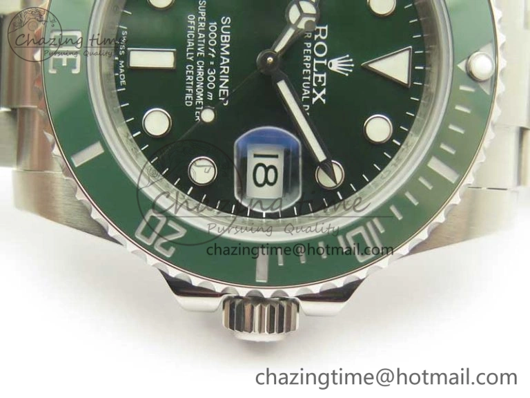 Submariner 116610 LV Green Ceramic DJF 1:1 Best Edition 904L SS Case And Bracelet SA3135