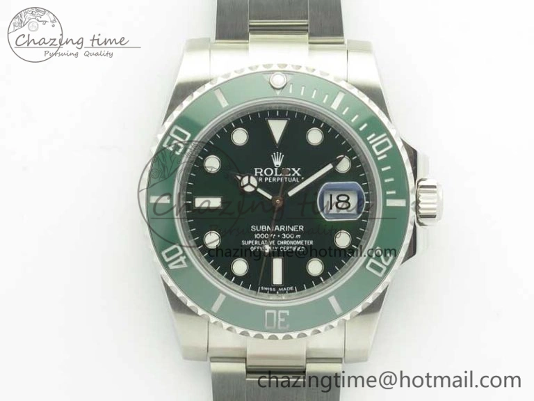 Submariner 116610 LV Green Ceramic DJF 1:1 Best Edition 904L SS Case And Bracelet SA3135