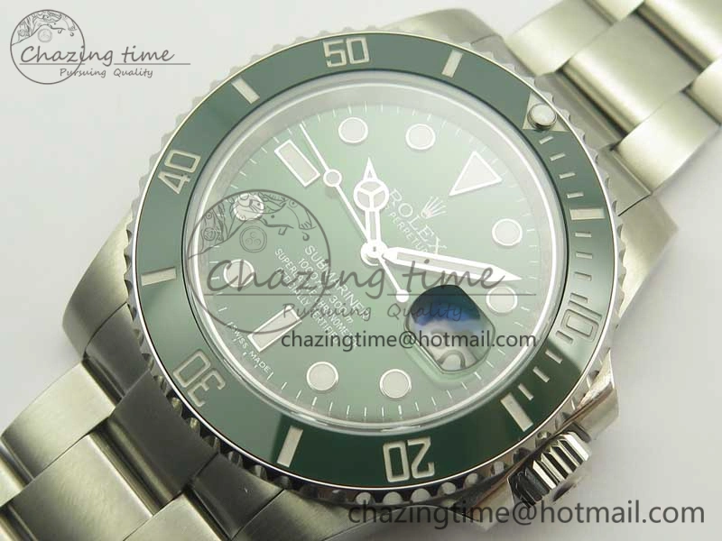 Submariner 116610 LV Green Ceramic DJF 1:1 Best Edition on SS Bracelet SA3135( Free R Cover)
