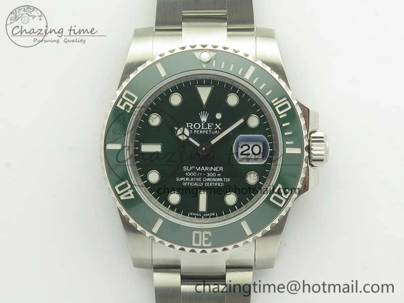Submariner 116610 LV Green Ceramic DJF 1:1 Best Edition on SS Bracelet SA3135( Free R Cover)