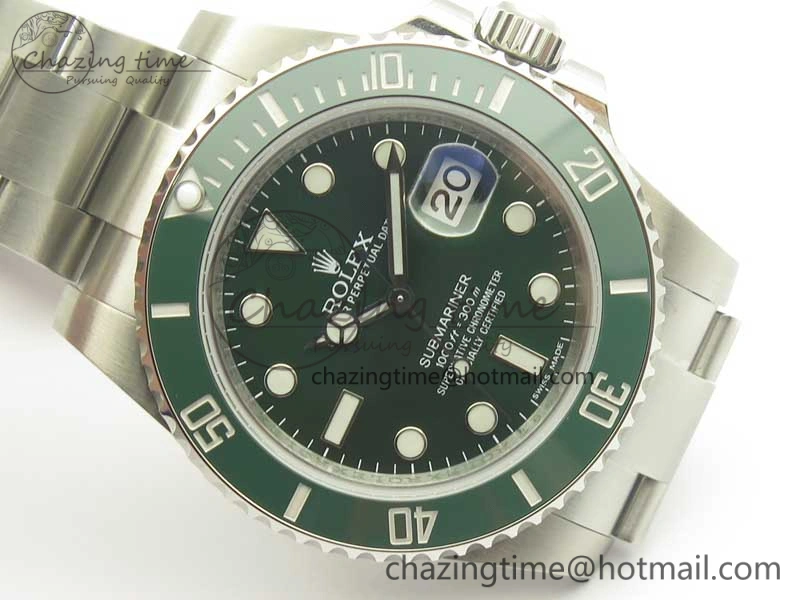 Submariner 116610 LV Green Ceramic DJF 1:1 Best Edition on SS Bracelet SA3135( Free R Cover)