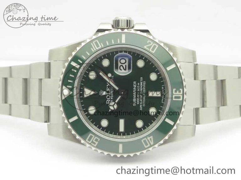 Submariner 116610 LV Green Ceramic DJF 1:1 Best Edition on SS Bracelet SA3135( Free R Cover)