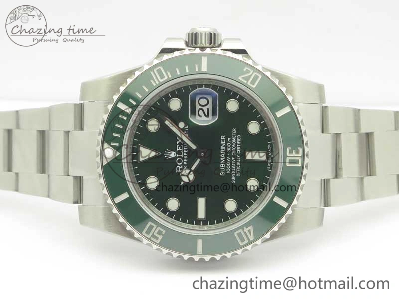 Submariner 116610 LV Green Ceramic DJF 1:1 Best Edition on SS Bracelet SA3135( Free R Cover)