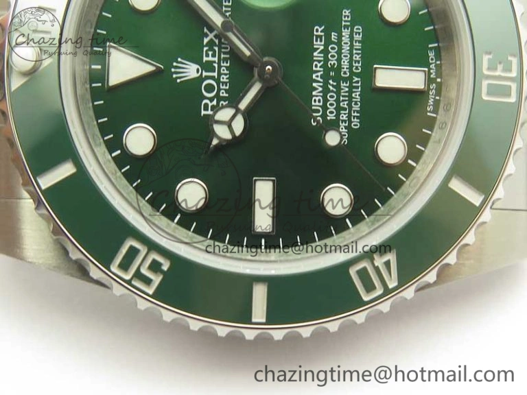 Submariner 116610 LV Green Ceramic DJF 1:1 Best Edition on SS Bracelet SA3135( Free R Cover)